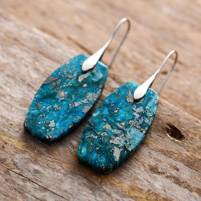 Boucles d'Oreilles Luxe en Jaspe