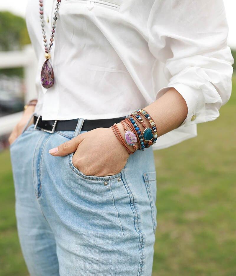 Bracelet Minimaliste Ethnique en Jaspe