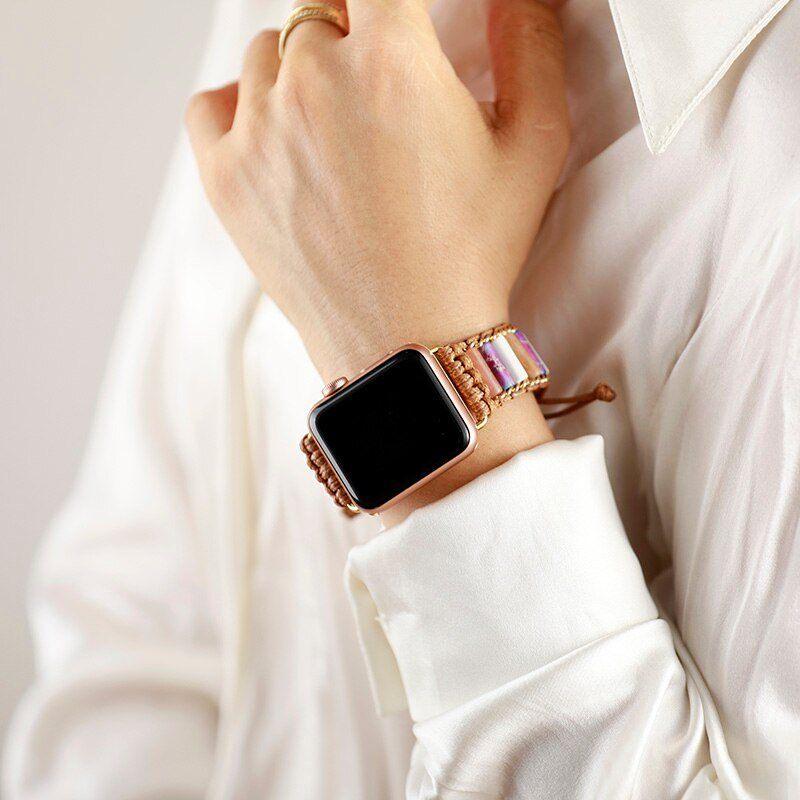 Bracelet d'Apple Watch Positivement Charmante en Agate et Jaspe