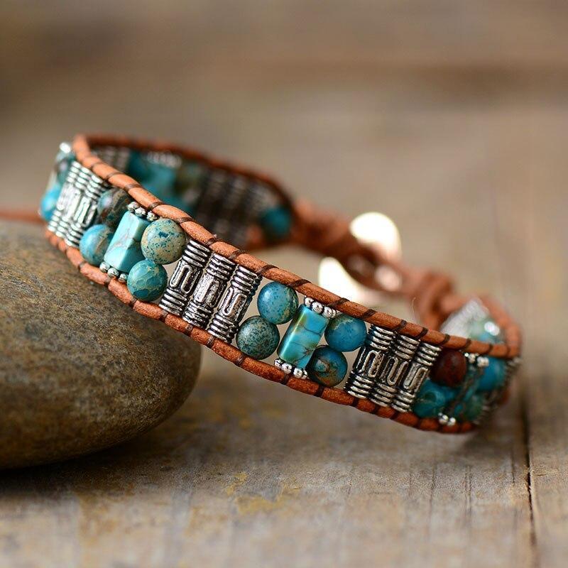 Bracelet en Perles de Jaspe Élan de Vie