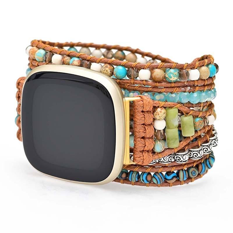 Bracelet pour Montre Fitbit Mers Sereines en Pierre Empereur