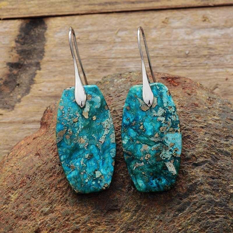Boucles d'Oreilles Luxe en Jaspe