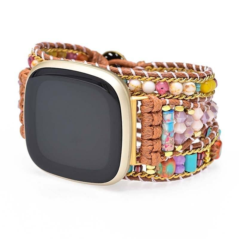 Bracelet pour Montre Fitbit Abondante Innocence en Pierre Naturelle