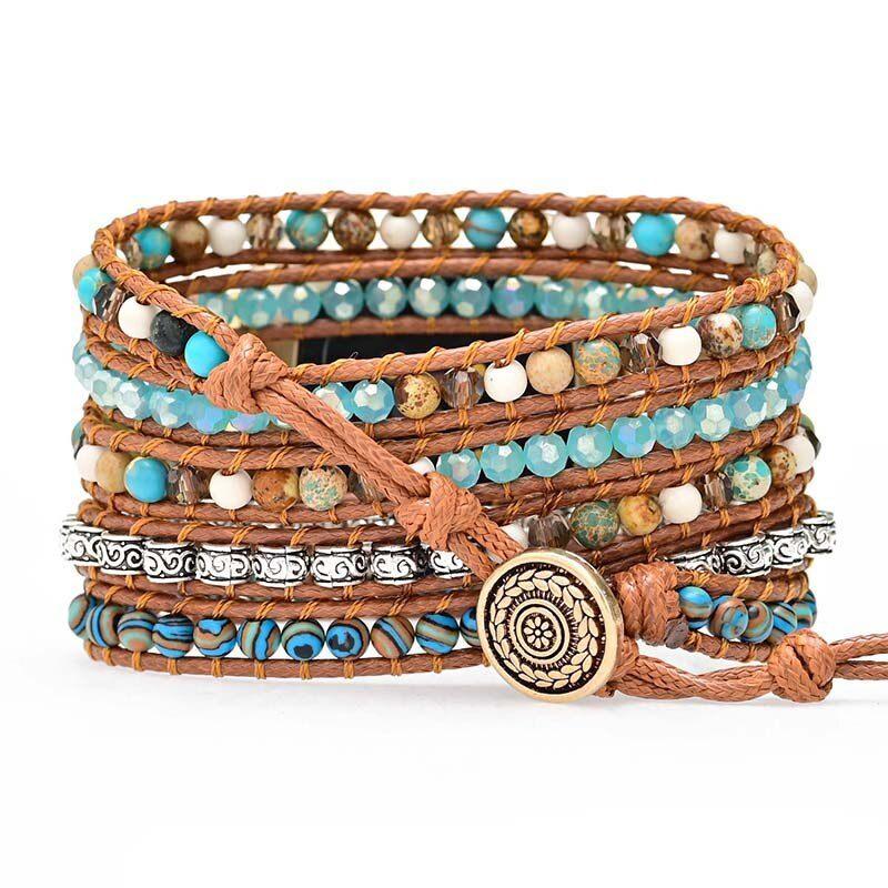 Bracelet pour Montre Fitbit Mers Sereines en Pierre Empereur