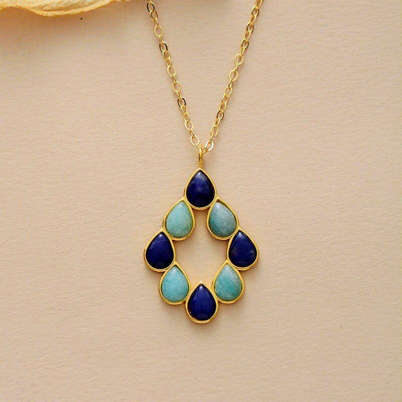 Collier Pendentif Duo de Minéraux Pouvoir de Guérison