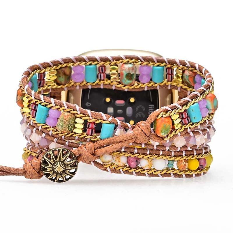 Bracelet pour Montre Fitbit Abondante Innocence en Pierre Naturelle