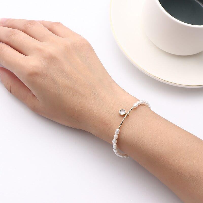 Bracelet Intemporelle Élégance en Zircon & Perles