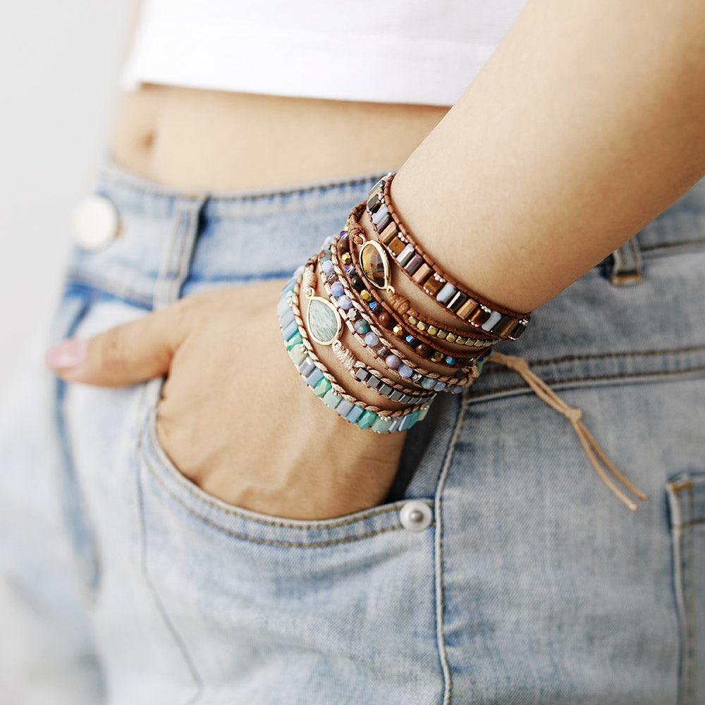 Bracelet Enveloppant Esprit Enchanté en Pierres Naturelles