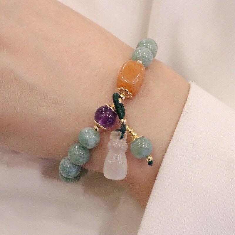 Bracelet Vitalité Naturelle en Perles d'Améthyste et Jade