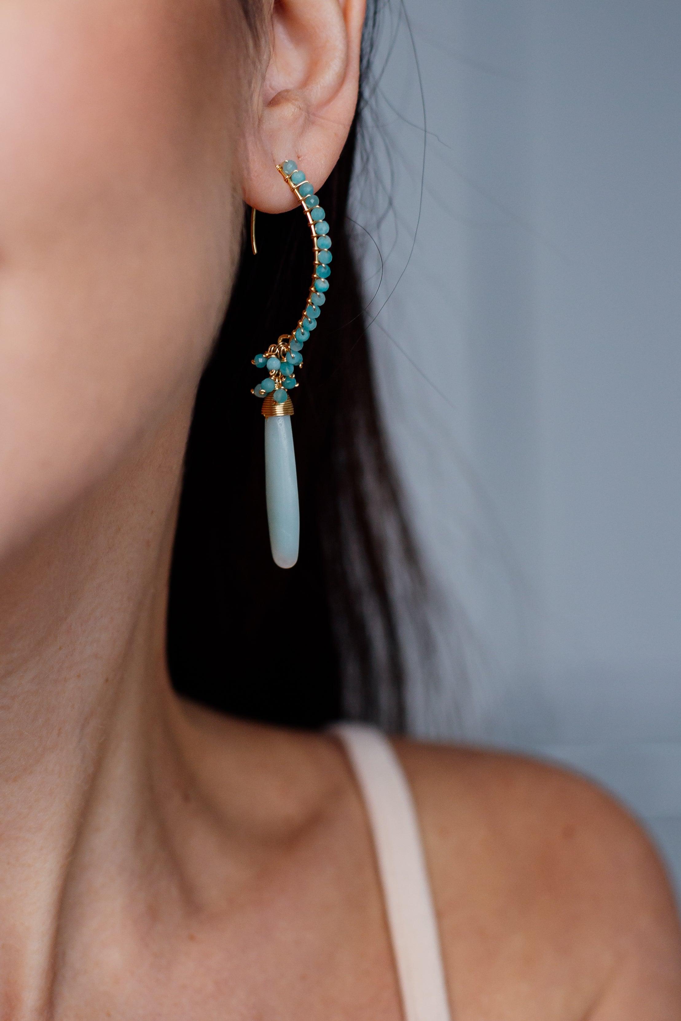 Boucles d'Oreilles Âme Printanière en Amazonite