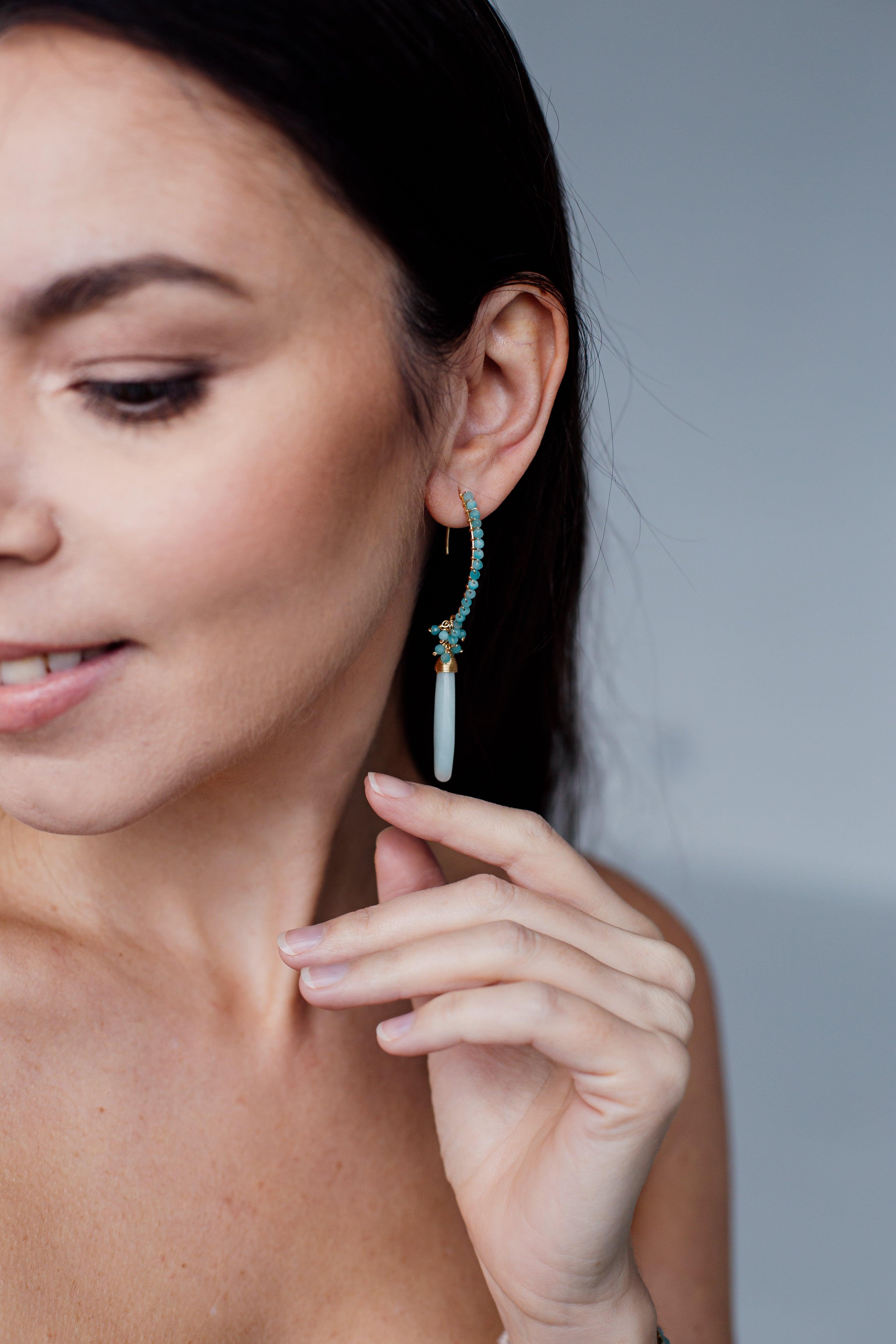 Boucles d'Oreilles Âme Printanière en Amazonite