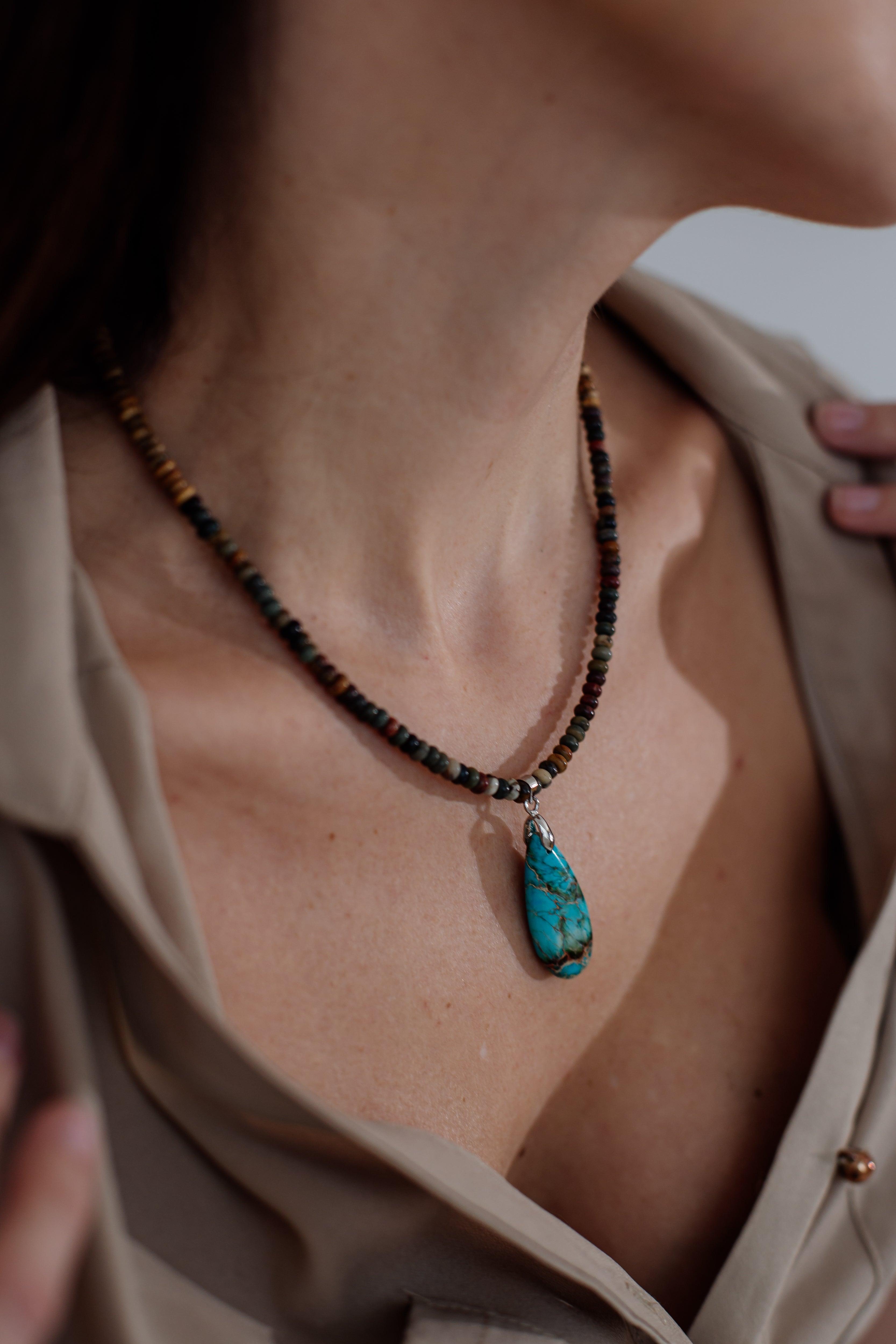Collier en Jaspe Tribal de Protection