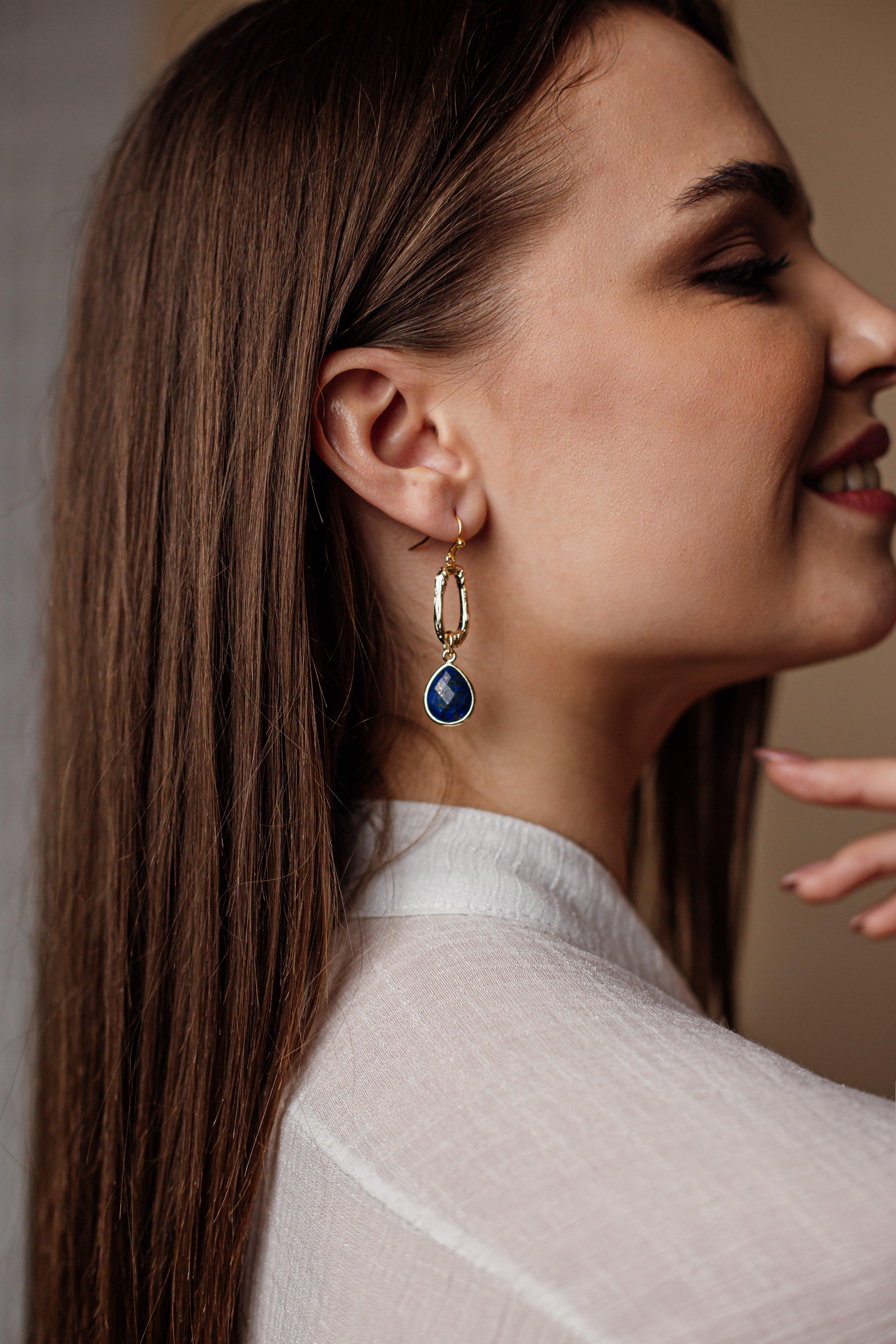 Boucles d'Oreilles Elixir Royal en Lapis-Lazuli