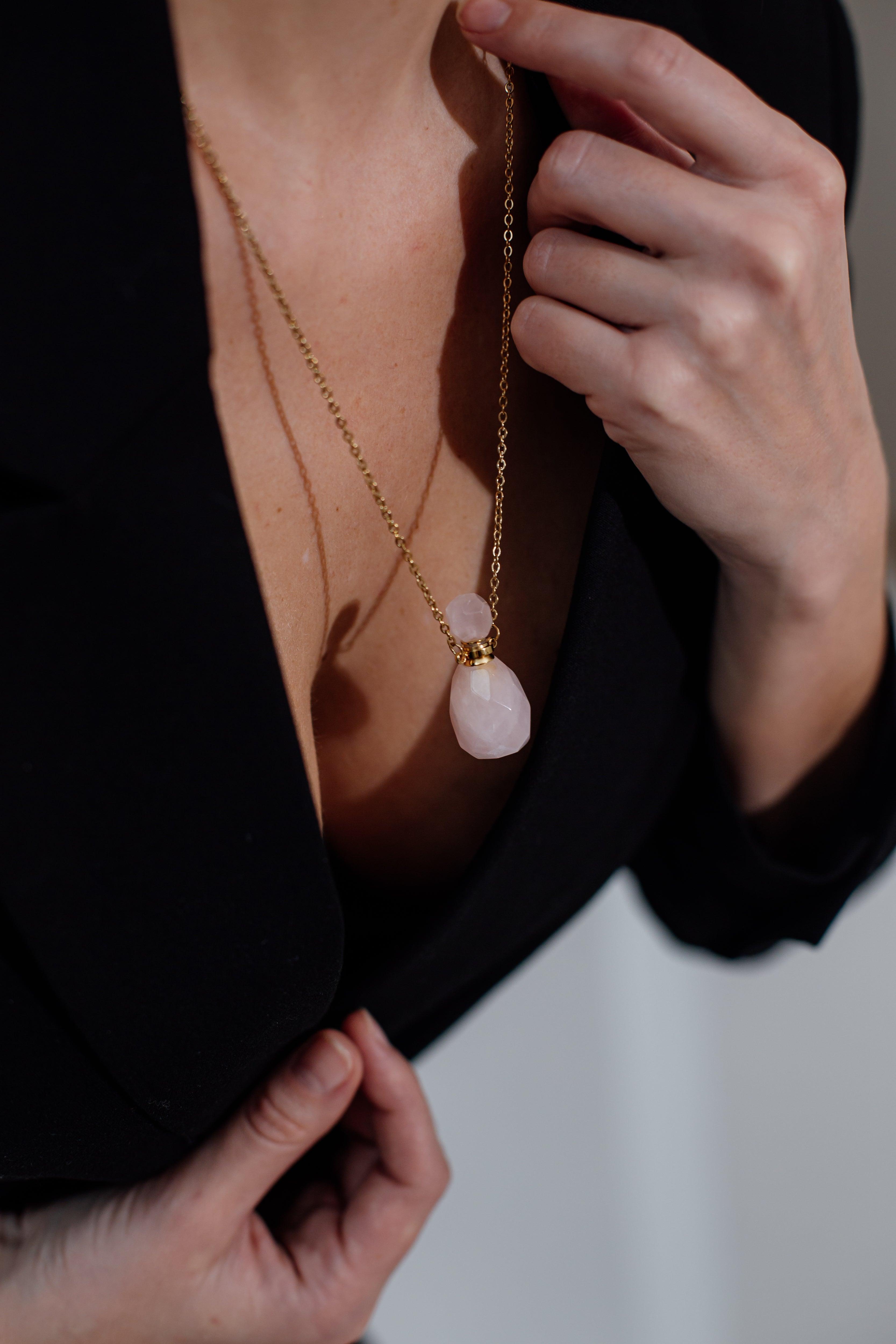 Collier Pendentif en Quartz d'Aromathérapie