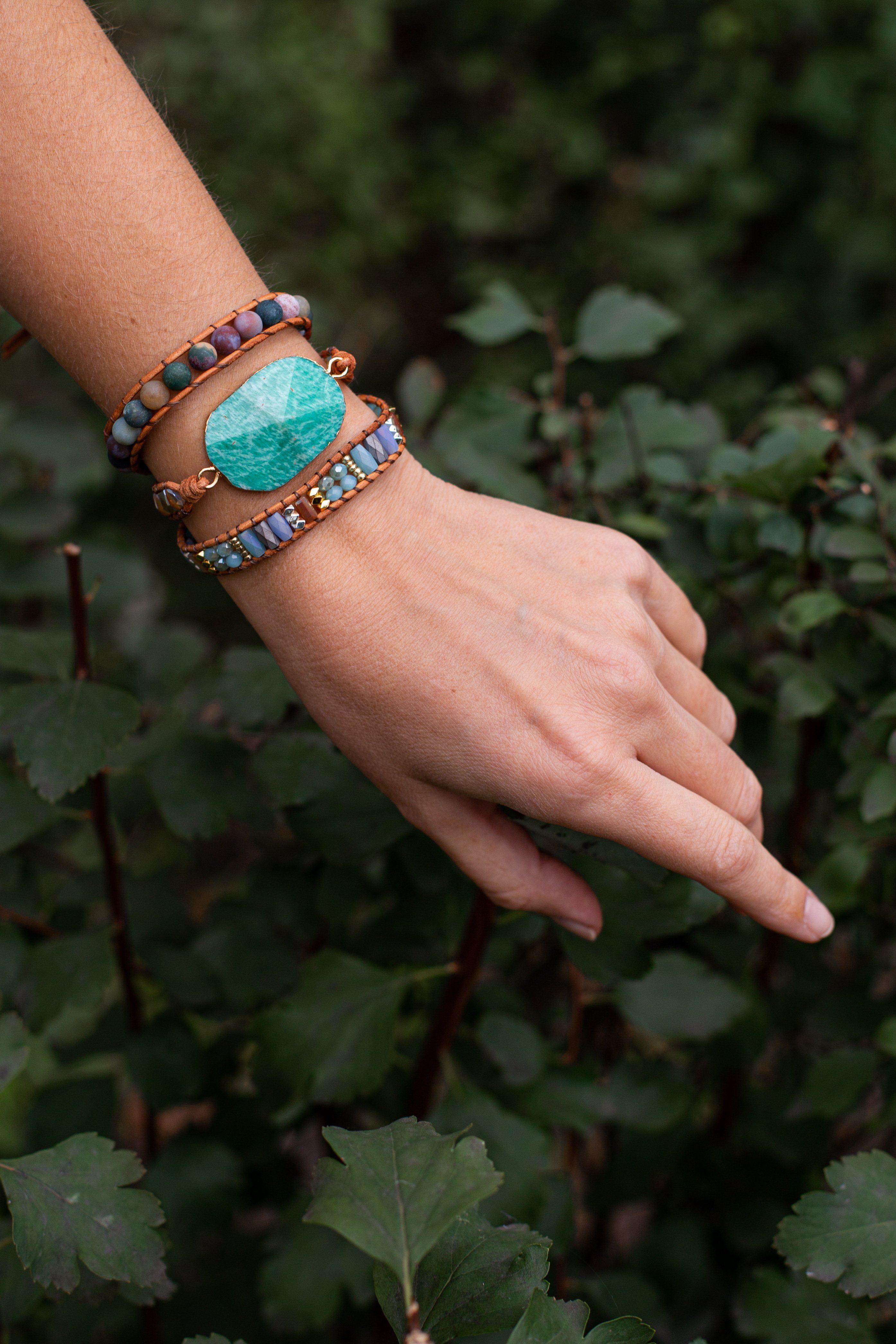 Bracelet Détoxifiant en Onyx et Amazonite