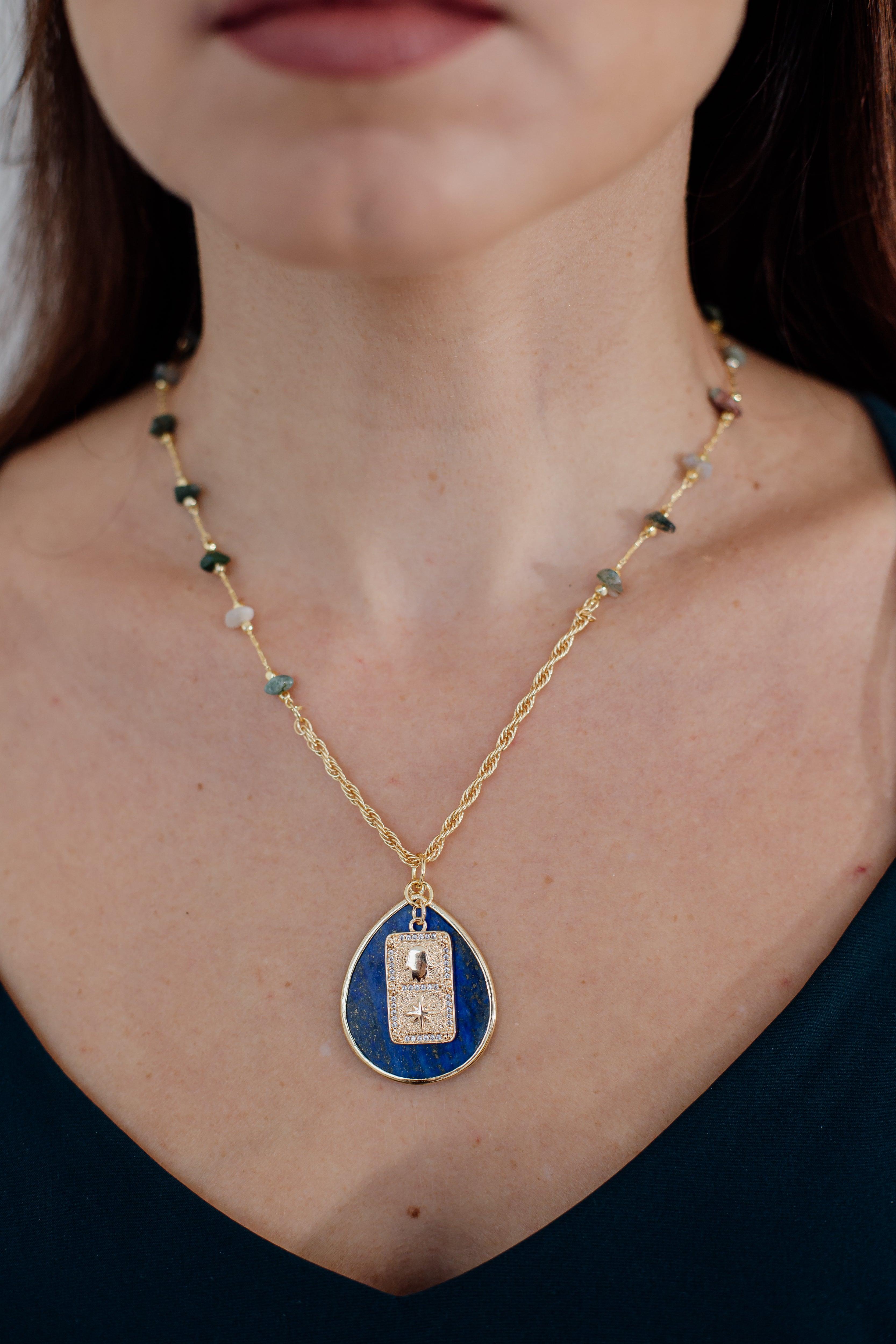 Collier Protecteur en Lapis Hamsa
