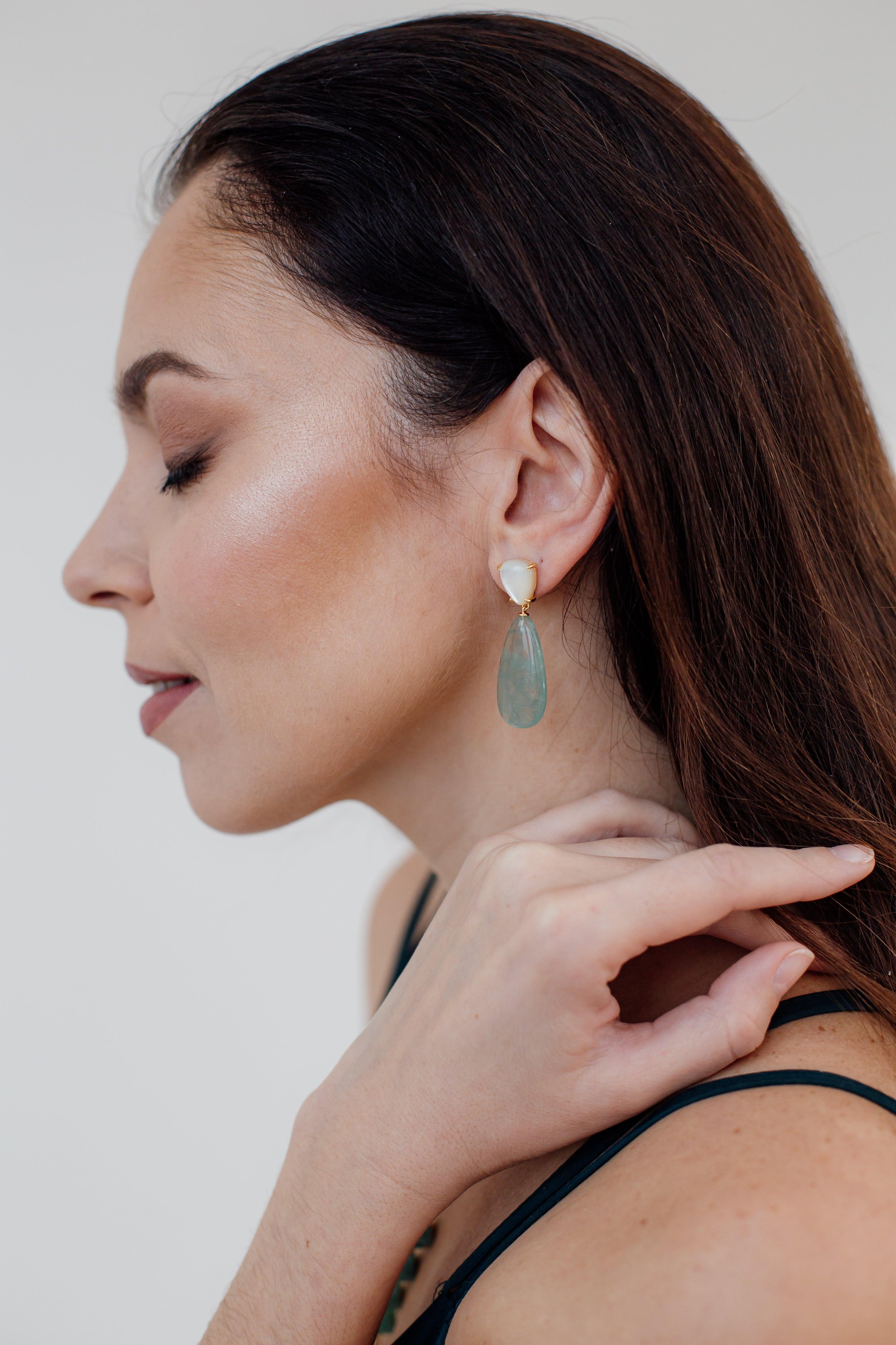 Boucles d'Oreilles Clarté & Confiance en Fluorite