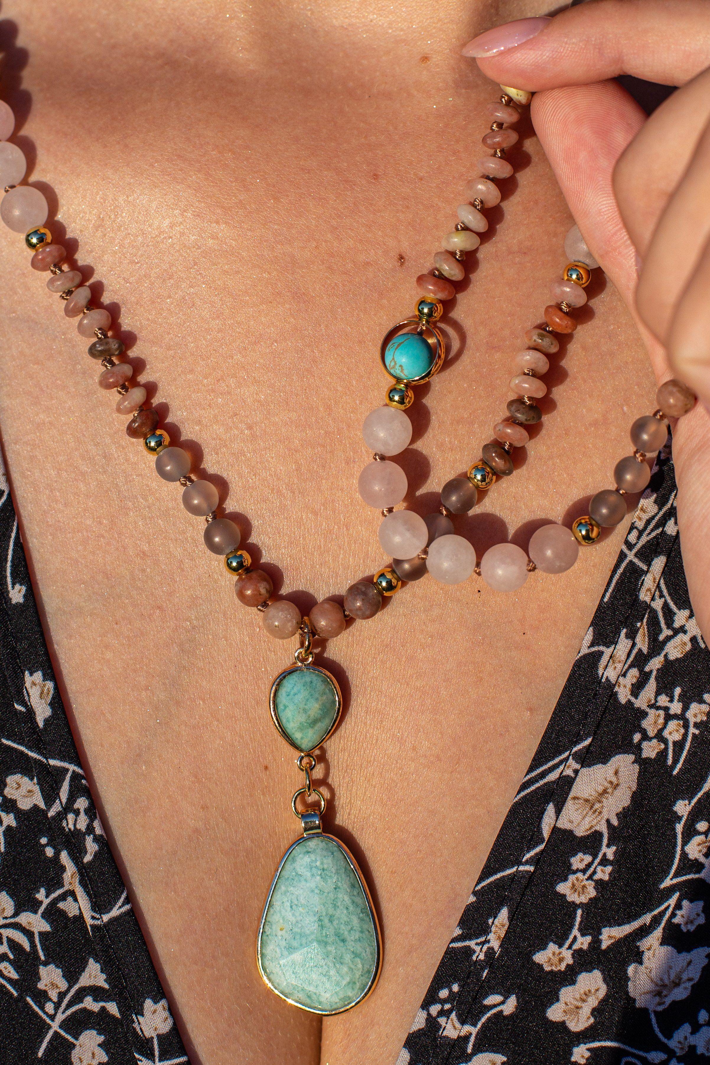 Collier Mala de Guérison Pastel