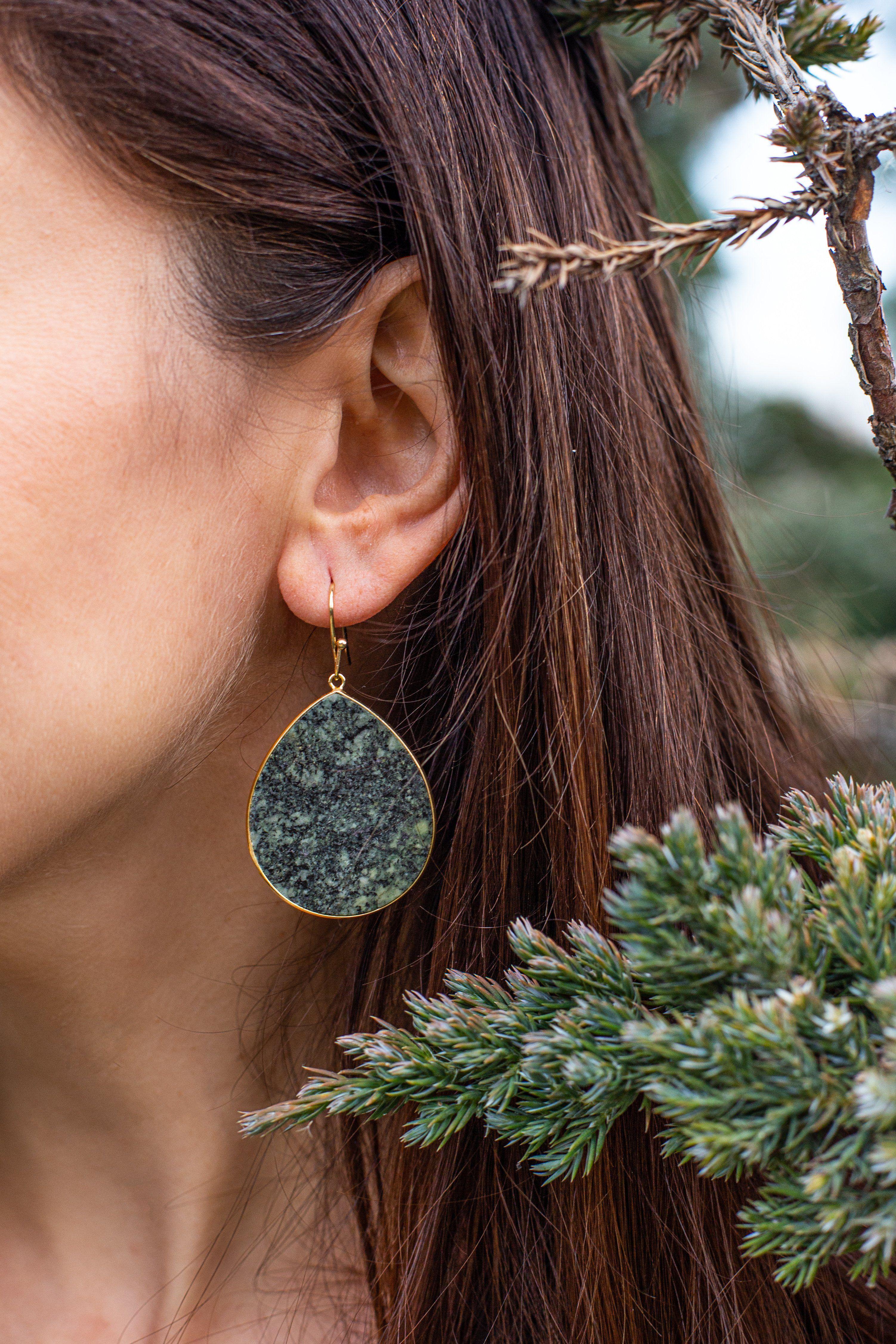 Boucles d'Oreilles Ethniques Africaines en Pierres Précieuses