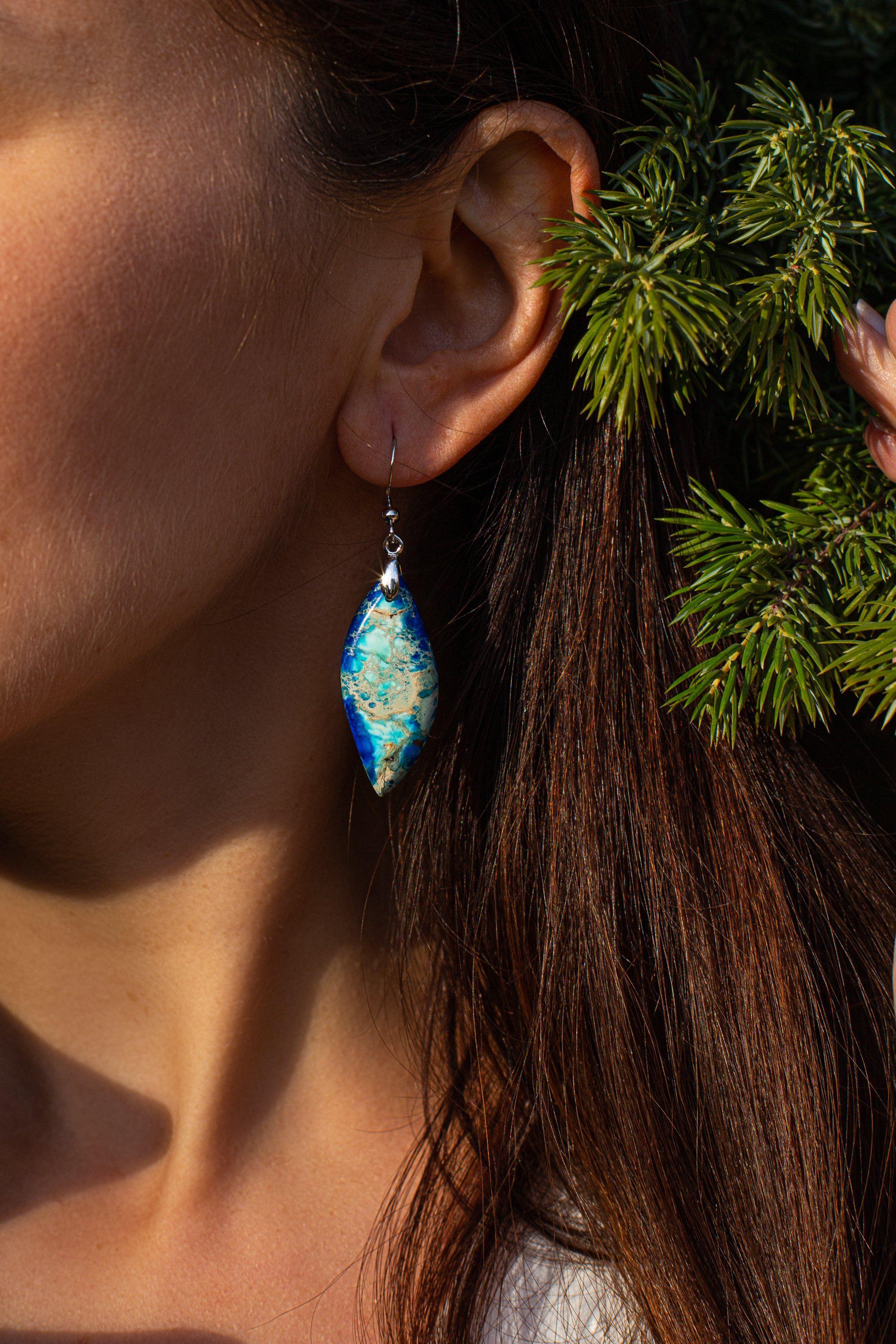 Boucles d'Oreilles Guerrier Divin en Jaspe