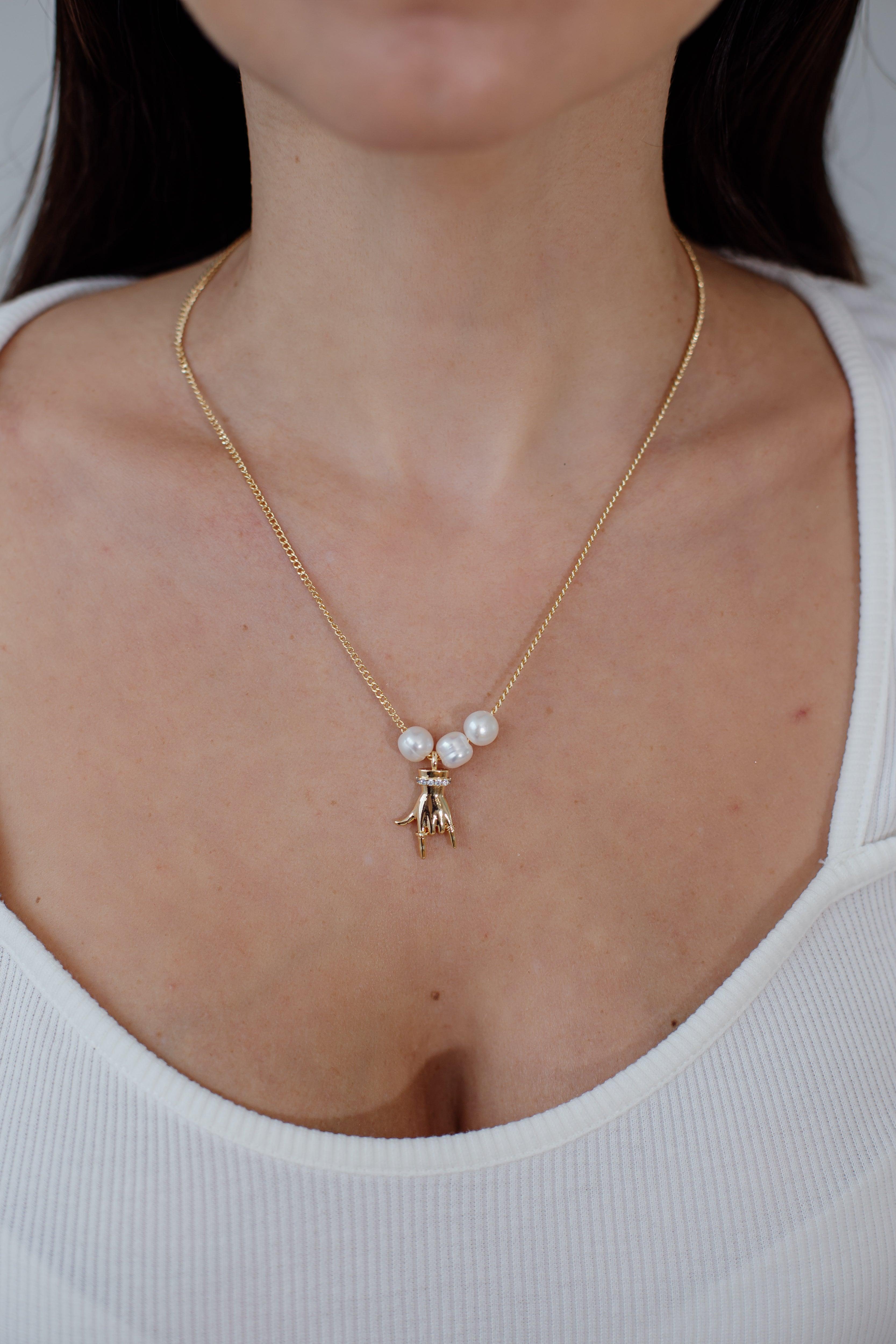 Collier en Perles Bouddha Doré