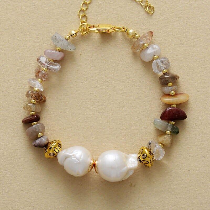 Bracelet "Divine Dualité" en Perles de Quartz