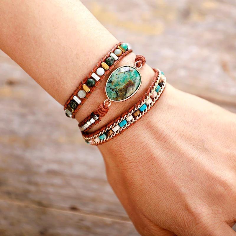 Bracelet Énergisant Entouré de Turquoise