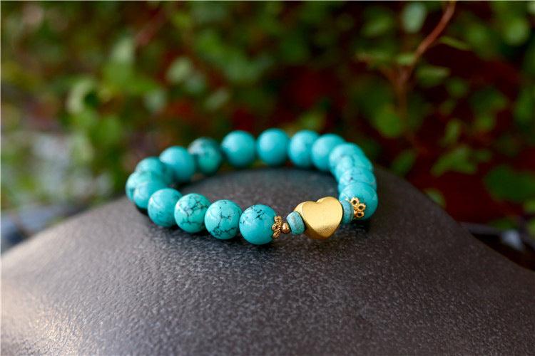 Bracelet Cœur Océanique en Turquoise