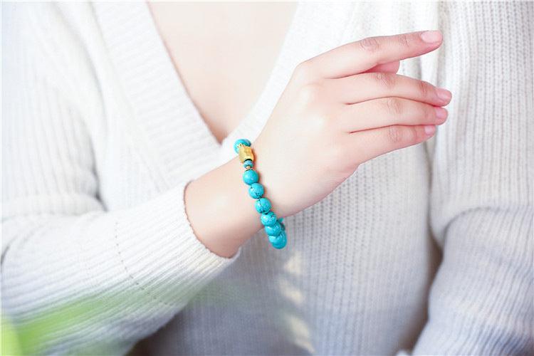 Bracelet Cœur Océanique en Turquoise