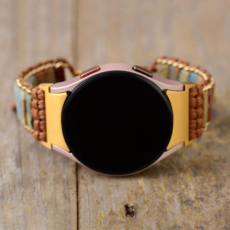 Bracelet de Samsung Galaxy Smart Watch 4 Âme Joyeuse en Pierres Naturelles
