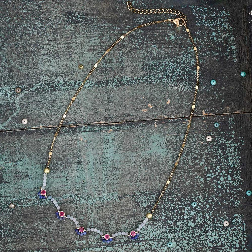 Collier Divine Floraison en Opale & Sodalite