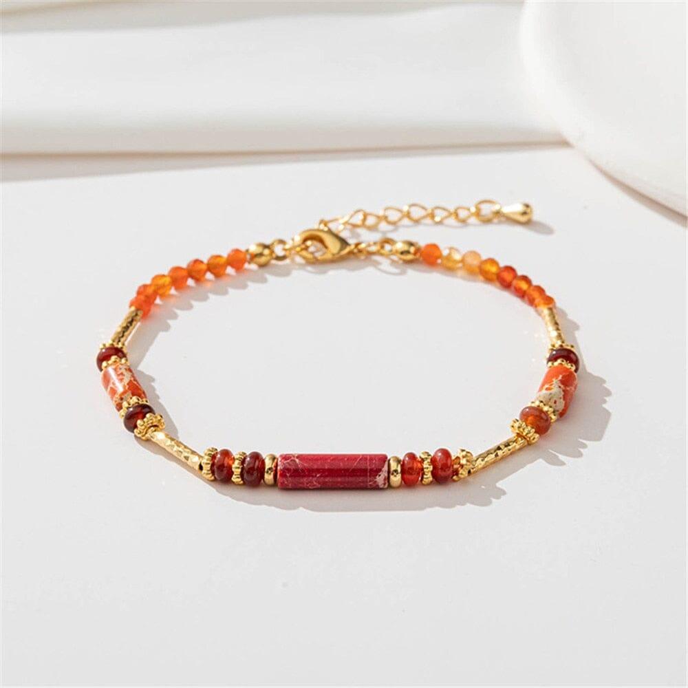 Bracelet d'Ancrage Force Enchantée en Agate Rouge