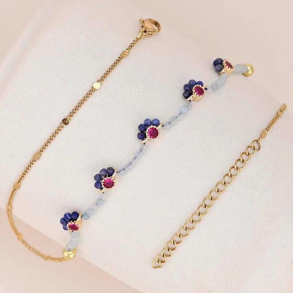 Collier Divine Floraison en Opale & Sodalite
