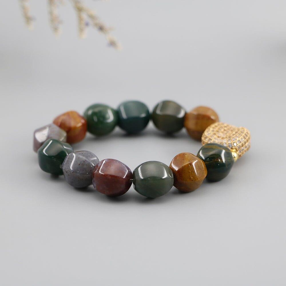 Bracelet Aura Dorée en Agate Indienne