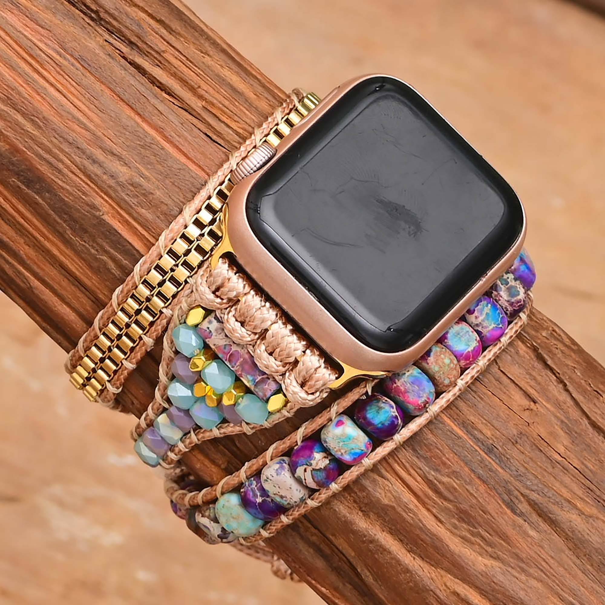 Bracelet d'Apple Watch Âme Positive en Hématite et Agate