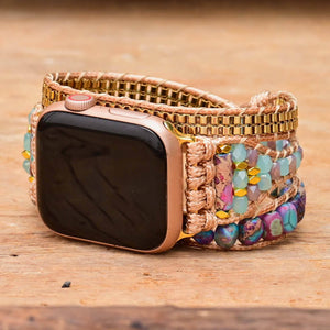 Bracelet d'Apple Watch Âme Positive en Hématite et Agate