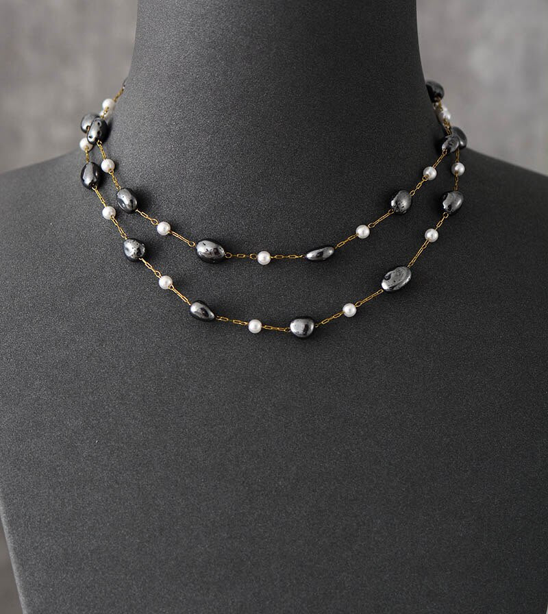 Collier Yin et Yang en Perles et Hématite