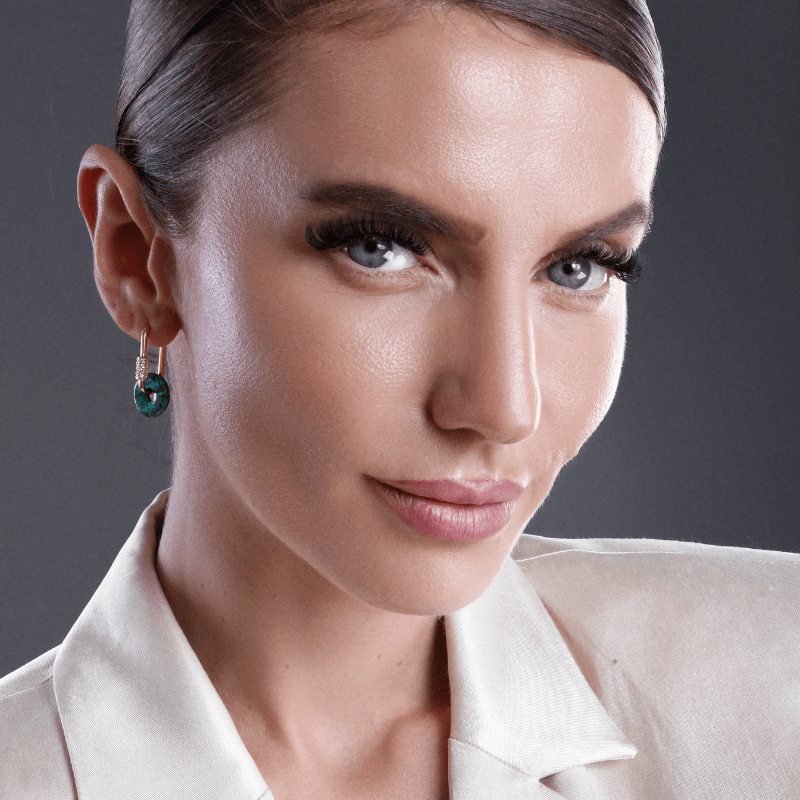 Boucles d'Oreilles Géométriques en Turquoise "Rêve d'Azur"