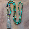 Collier Mala en Jaspe Bleu "Pleine Conscience"