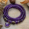 Collier et Bracelet Mala Coeur de Lilas en Améthyste