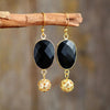 Boucles d'Oreilles Grandieuse Force en Agate Noire