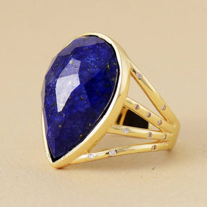 Bague en Labradorite et Lapis-Lazuli