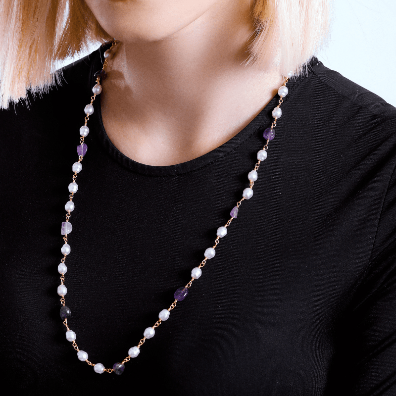 Collier Beauté Mystique en Perles et Améthyste