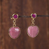 Boucles d'Oreilles Coeur en Opale Rose Puissance Gracieuse