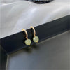 Sobres Boucles d'Oreilles en Argent et Jade Hetian