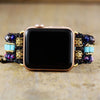 Bracelet pour Apple Watch Apaisement de l'Âme en Jaspe Violet et Turquoise