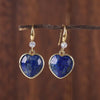 Boucles d'Oreilles Coeur Amour Captivant en Lapis-Lazuli