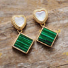 Boucles d'Oreilles Coeur de Beauté Sauvage en Malachite