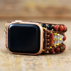 Bracelet d'Apple Watch d'Équilibre en Turquoise, Onyx et Jaspe