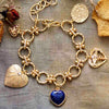 Bracelet Intuition et Amour en Chaîne Dorée et Lapis-Lazuli